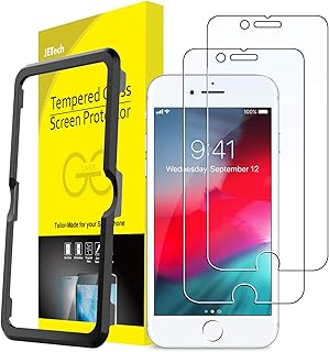 JETech Screen Protector for iPhone SE 3/2 (2022/2020 Edition), iPhone 8/7/6s/6, 4.7-Inch, Tempered Glass Film with Easy-Installation Tool, 2-Pack